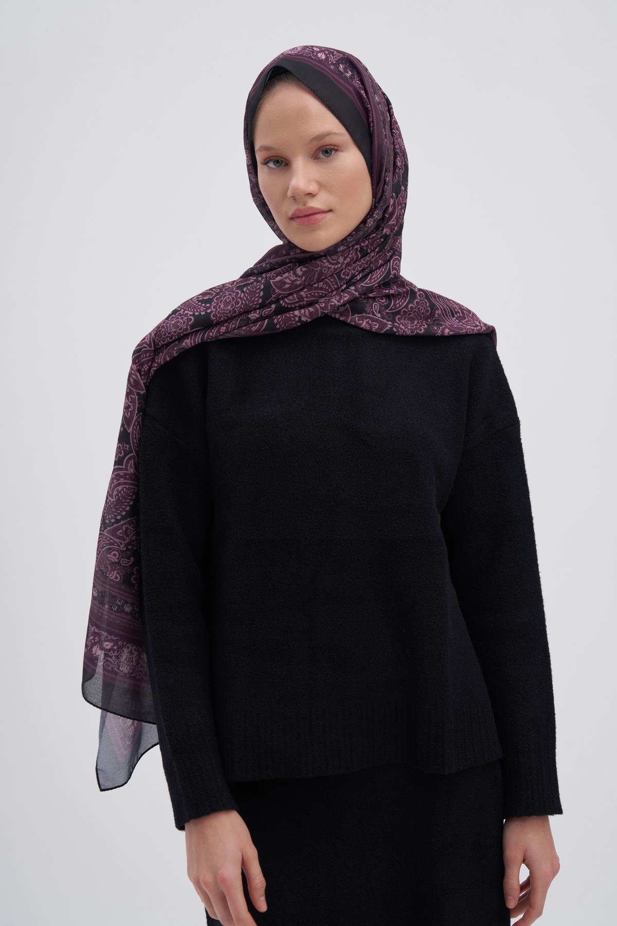 Etnik Kızıl Nilla Pamuklu Şal