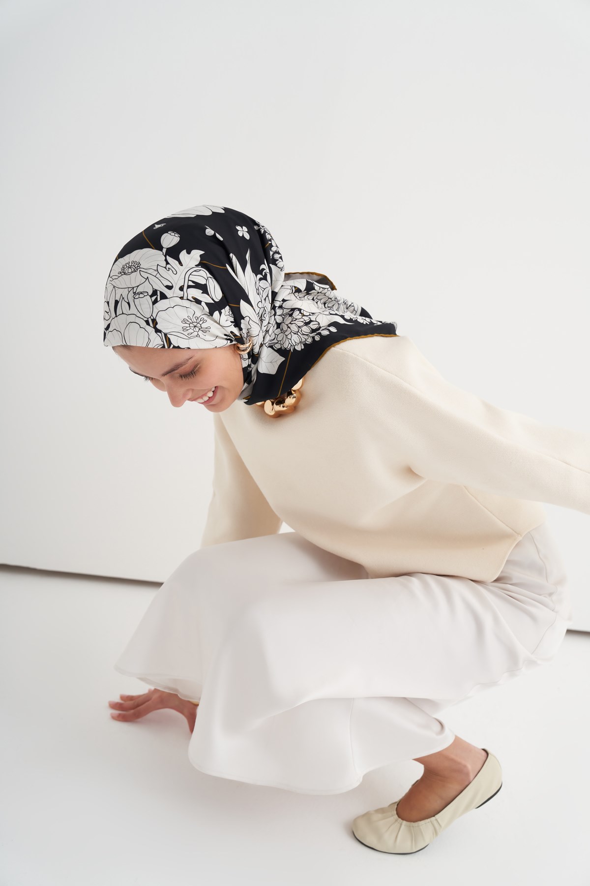 Atelier Siyah Twill Eşarp