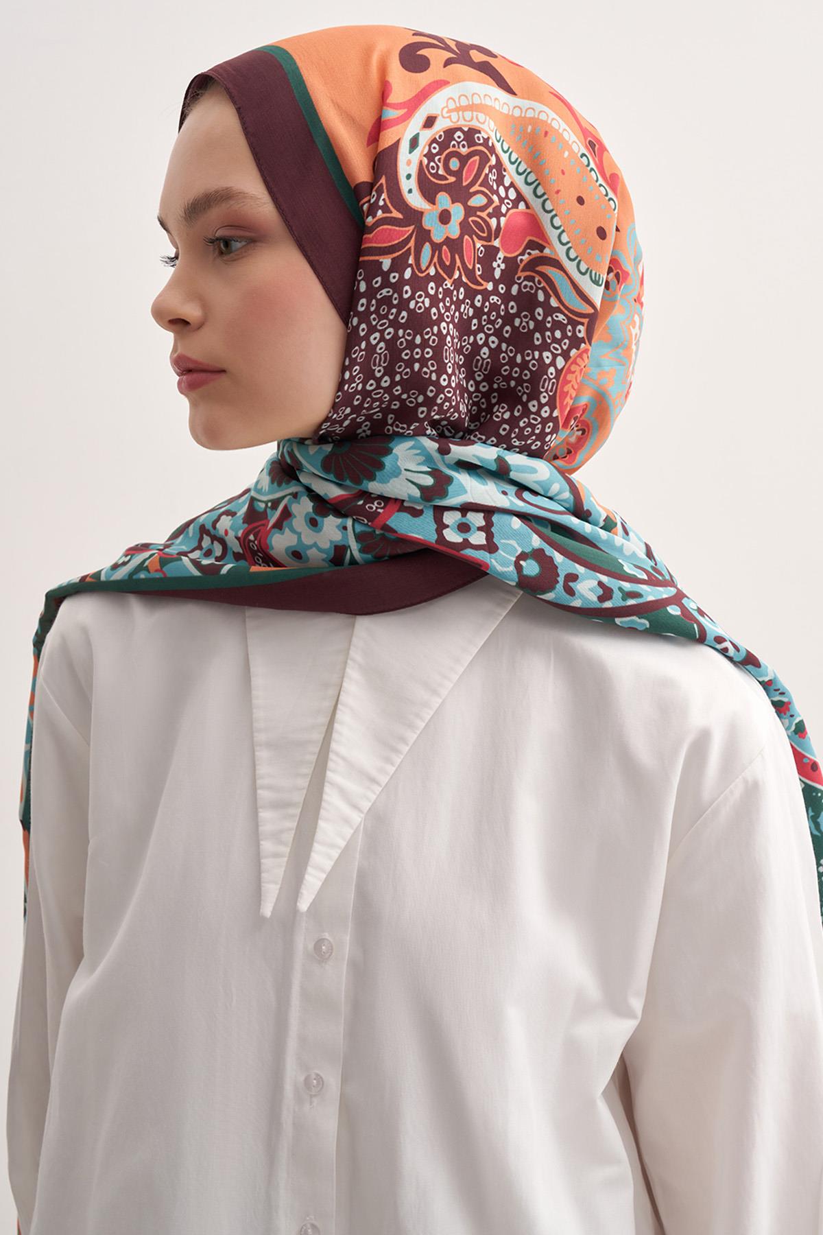 Lune Mürdüm Vela Floş Şal