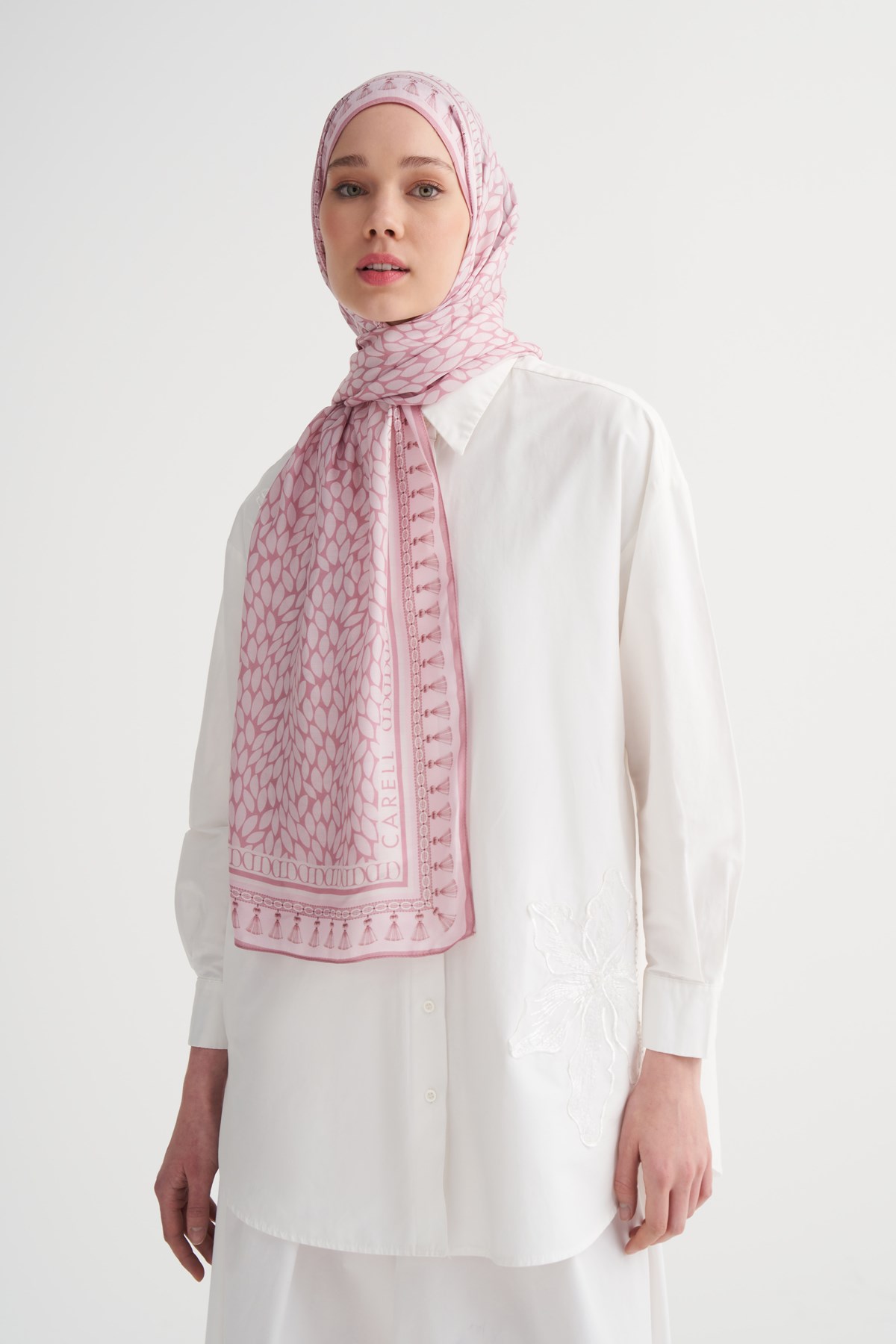 Vera İncira Viskon Şal Soft Pembe