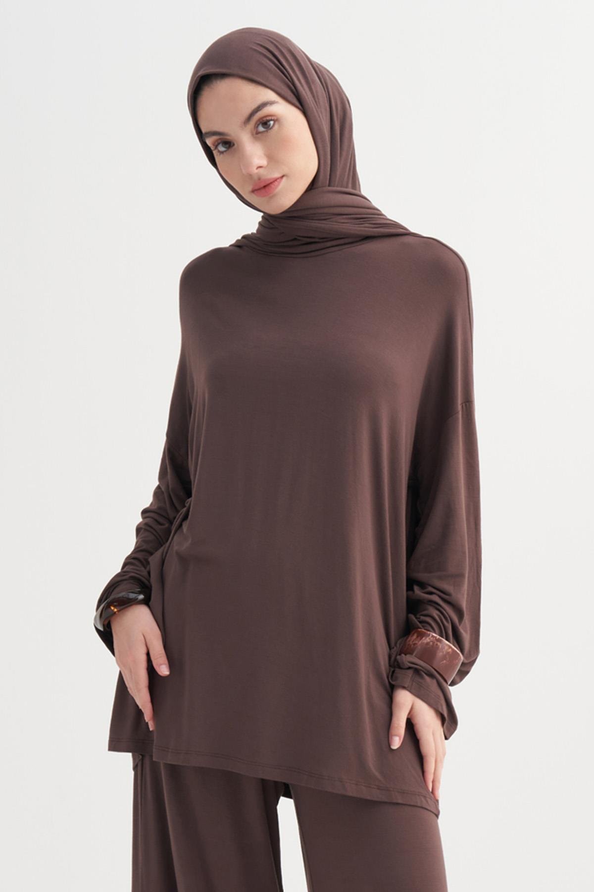 Micro Modal Tunik Kahve