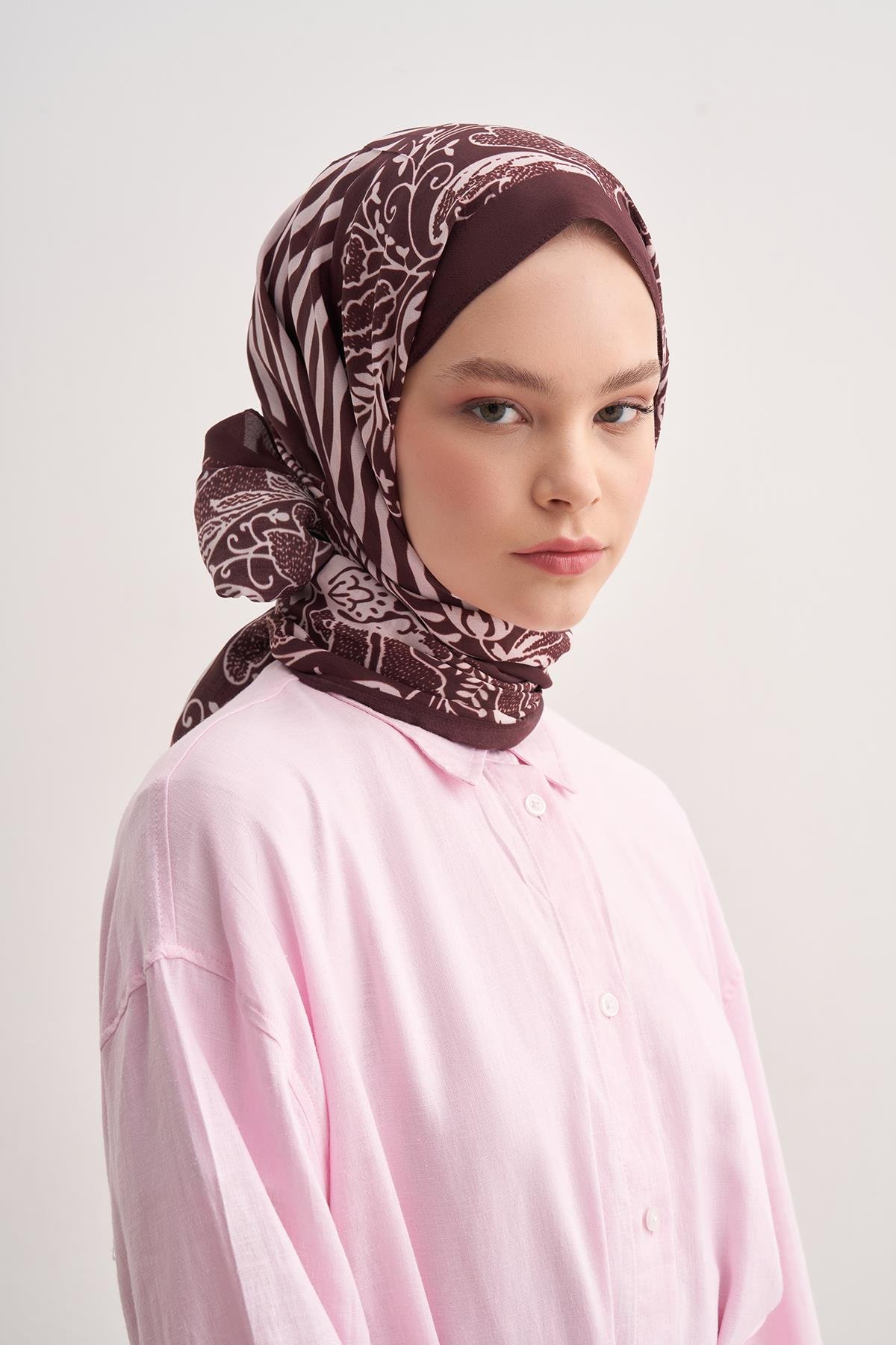 Sahra Bordo Vela Floş Şal