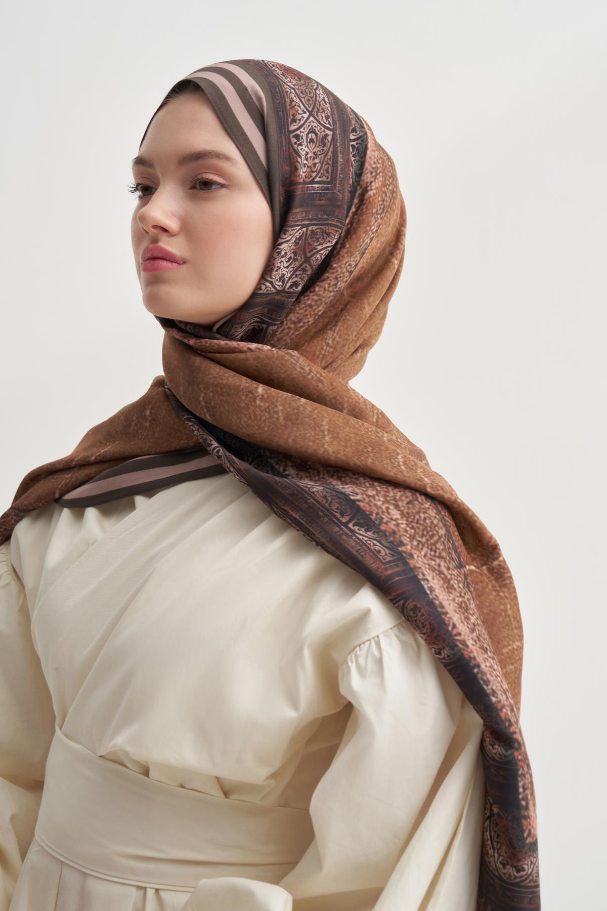 Serenya Vela Floş Şal Taba