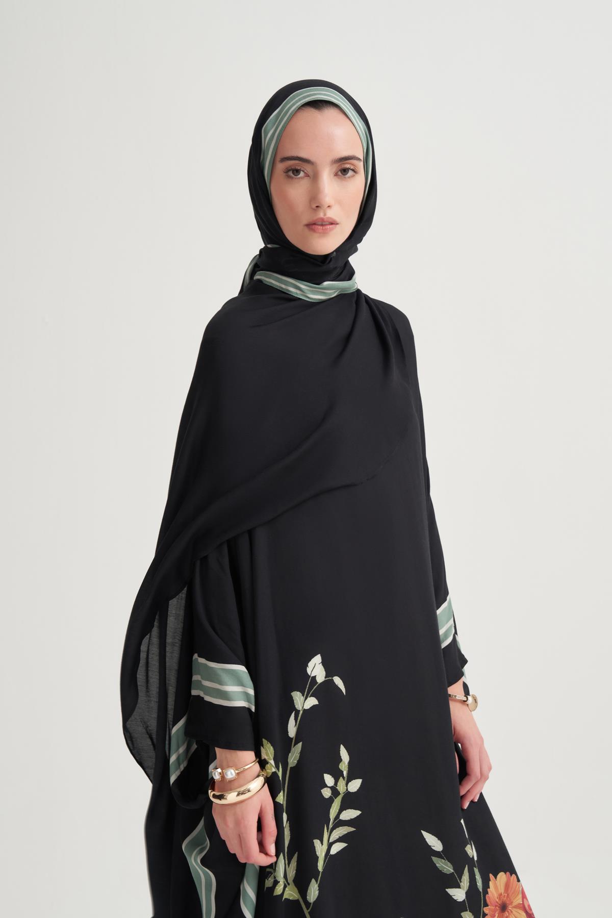 Mirya İncira Viskon Şal Siyah