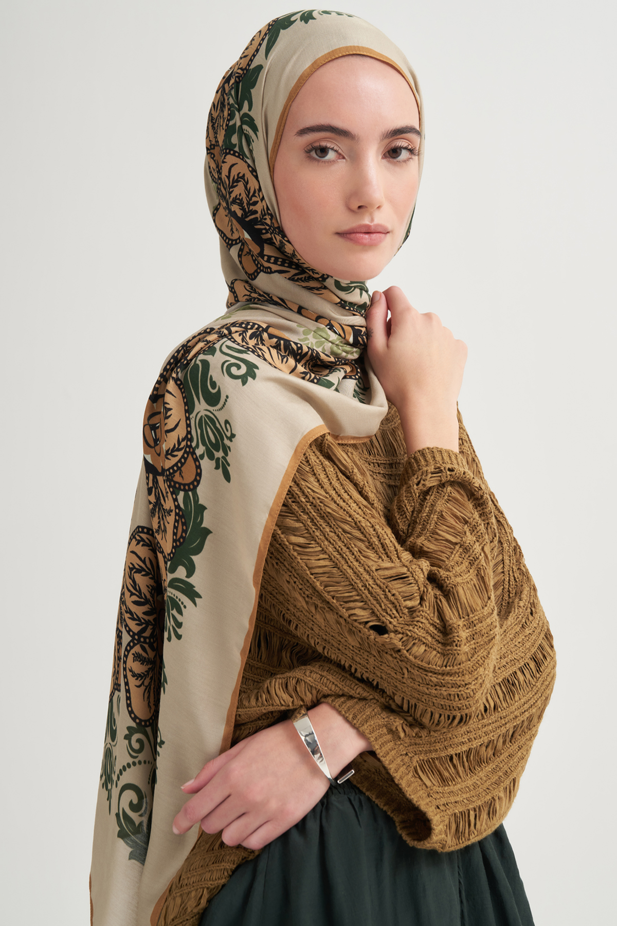 Jasmina İncira Viskon Şal Vizon