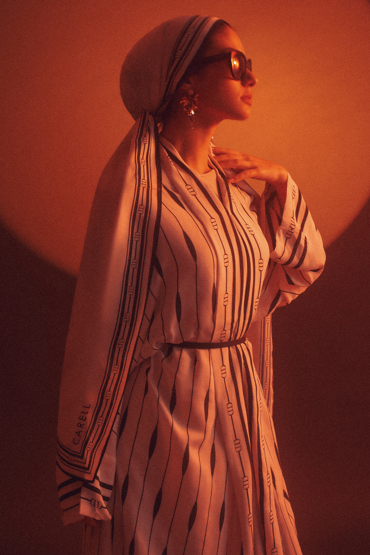 Zyra Monogram Floş Şal Krem