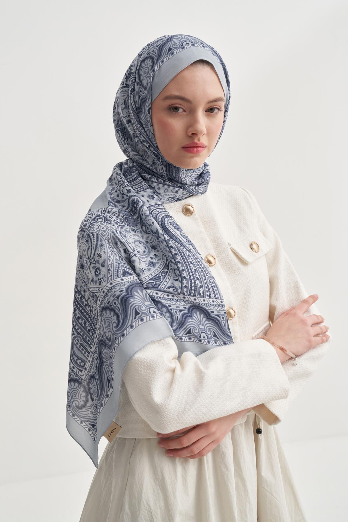 Ravena Soft Mavi Nilla Pamuklu Şal