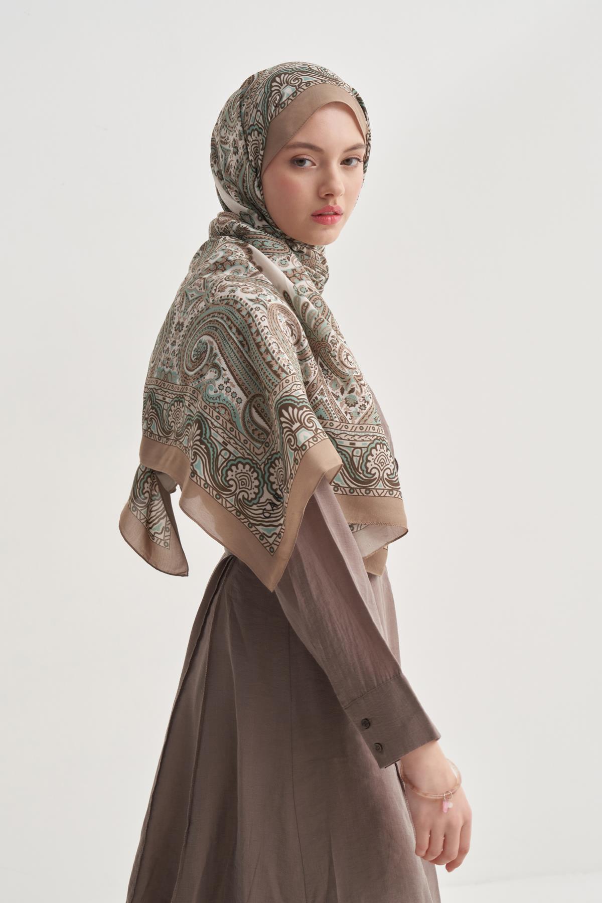 Ravena Krem Nilla Pamuklu Şal