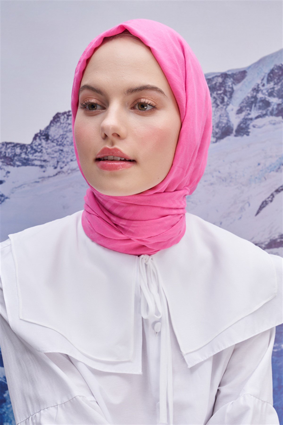 Fasone Modal Jakar Şal Koyu Pembe