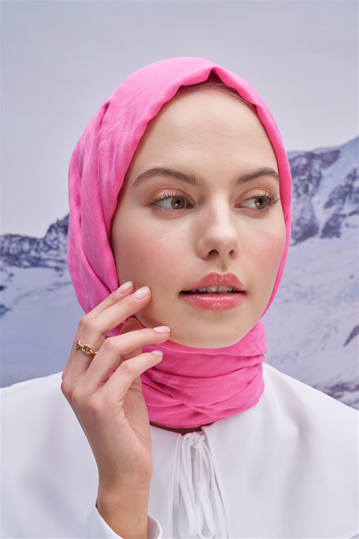 Fasone Modal Jakar Şal Koyu Pembe