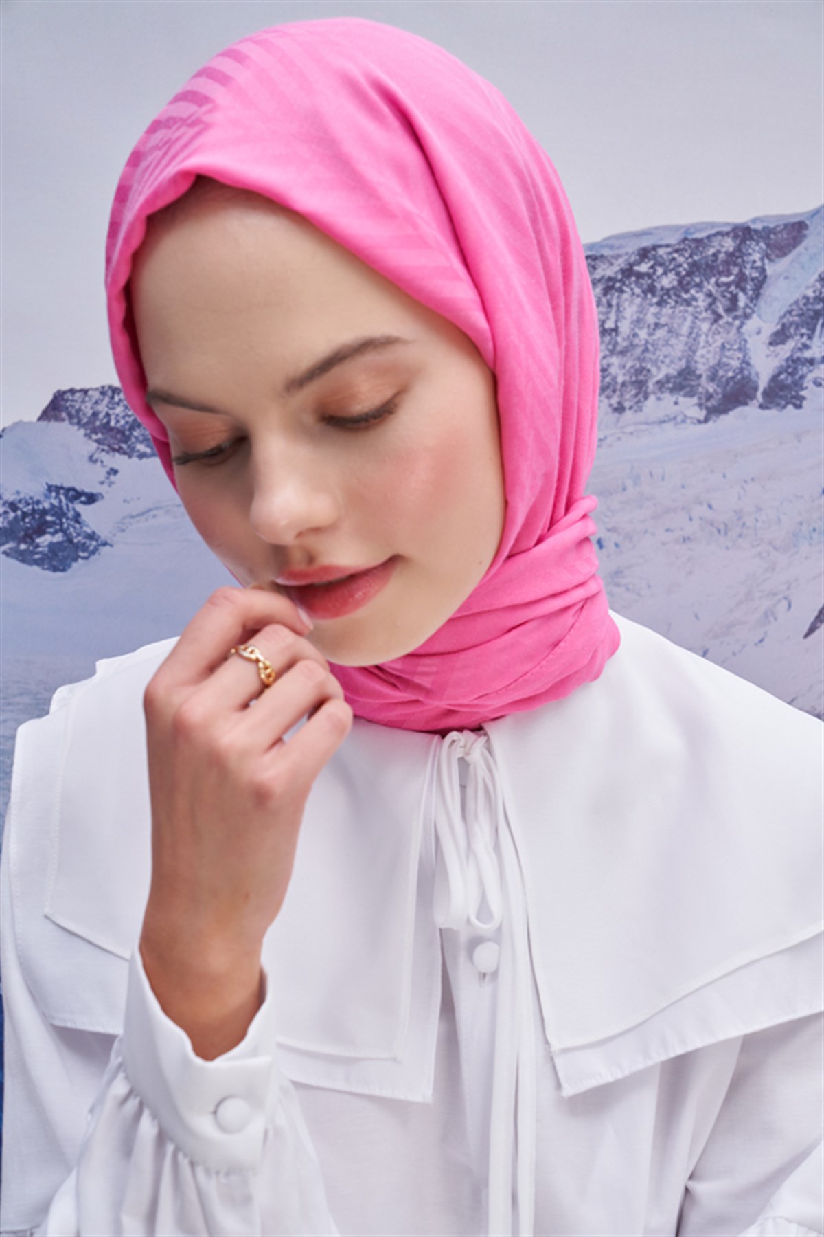 Fasone Modal Jakar Şal Koyu Pembe