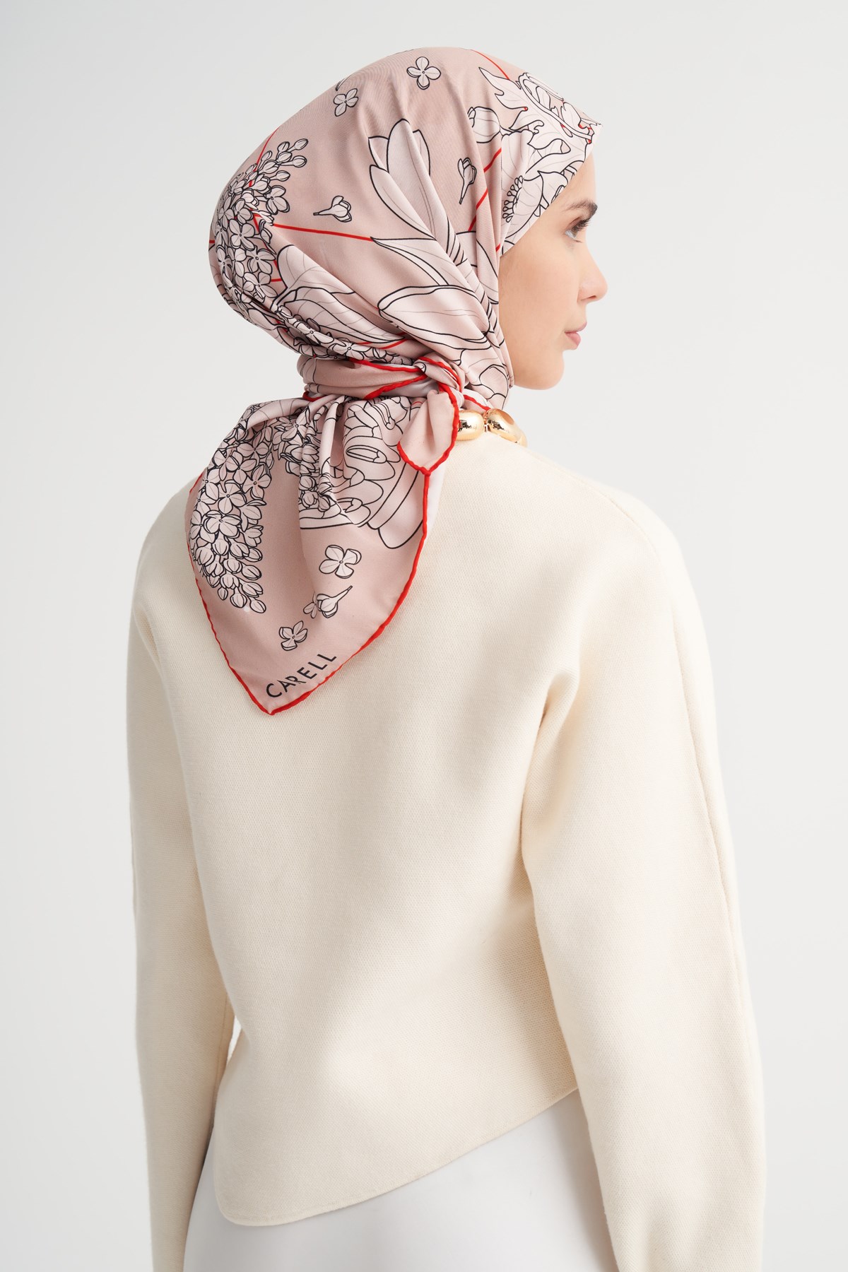 Atelier Bej Twill Eşarp