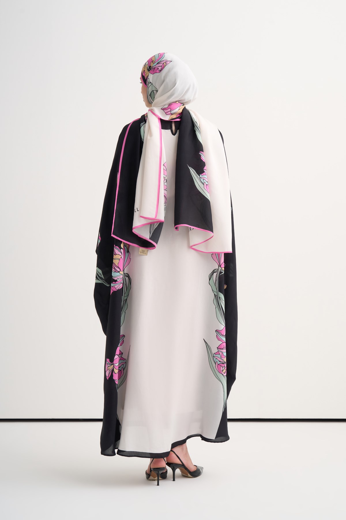 Mirelle Floş Kaftan Siyah