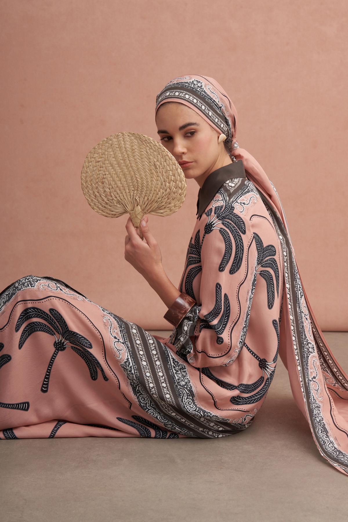 Safira Floş Elbise Soft Pembe