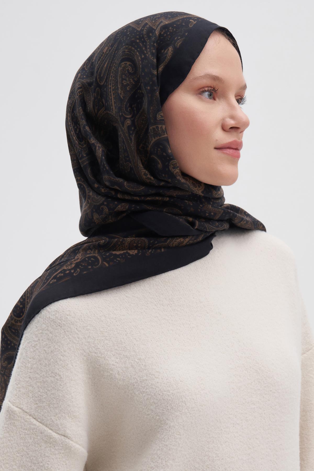 Flow Dark Early İpek Şal