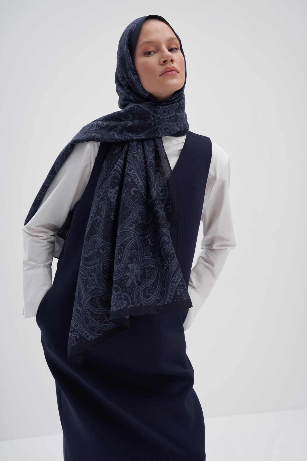 Flow İndigo Early İpek Şal