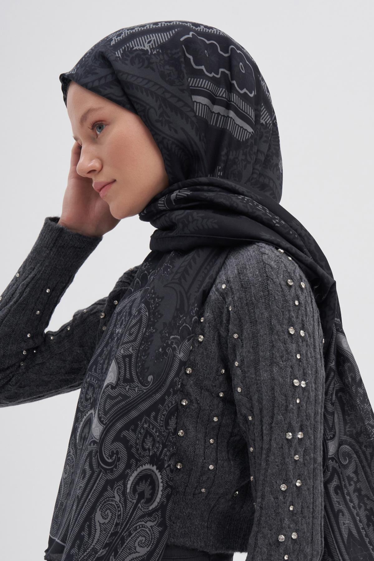 Harmony Antrasit Early İpek Şal