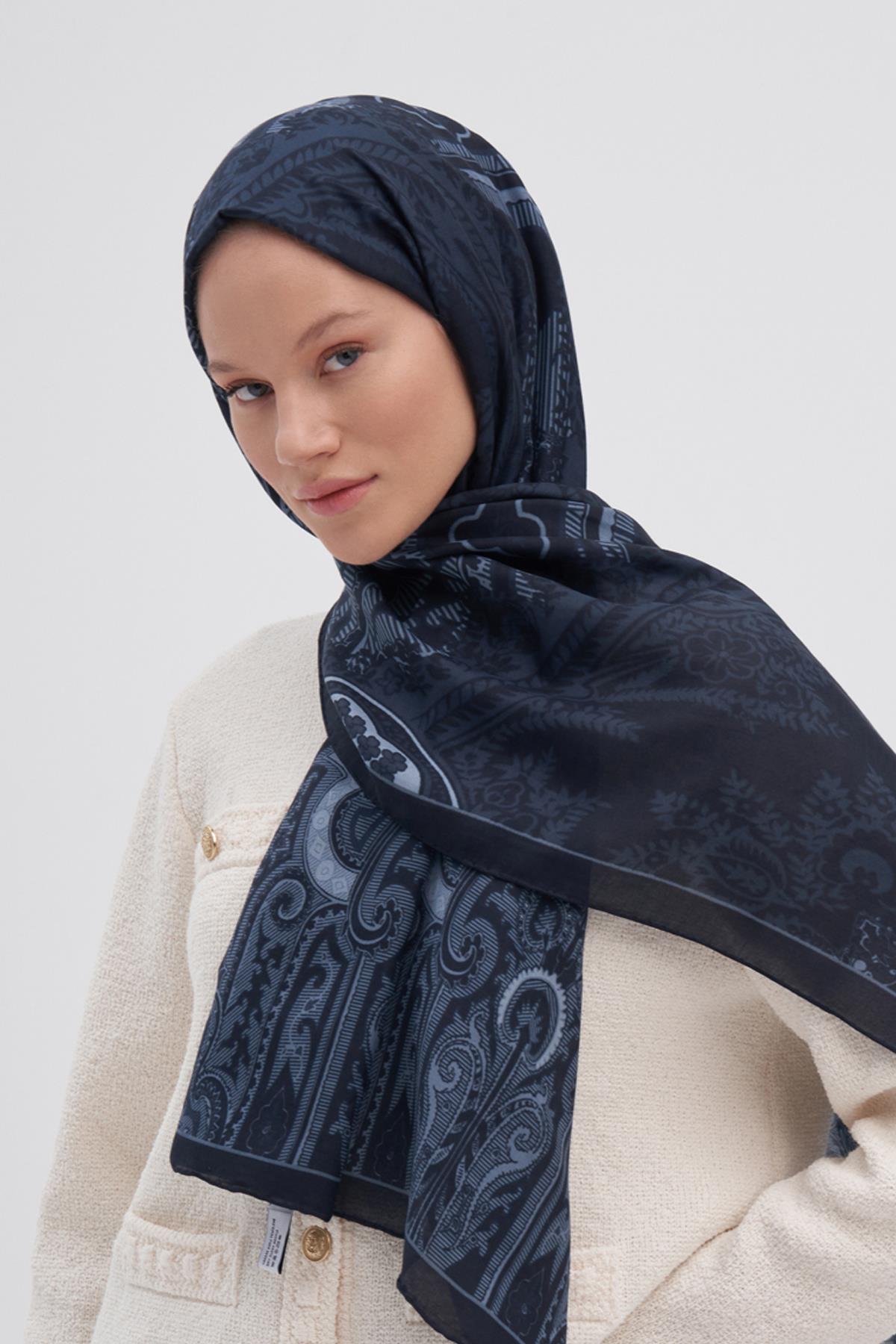 Harmony Gece Mavisi Early İpek Şal