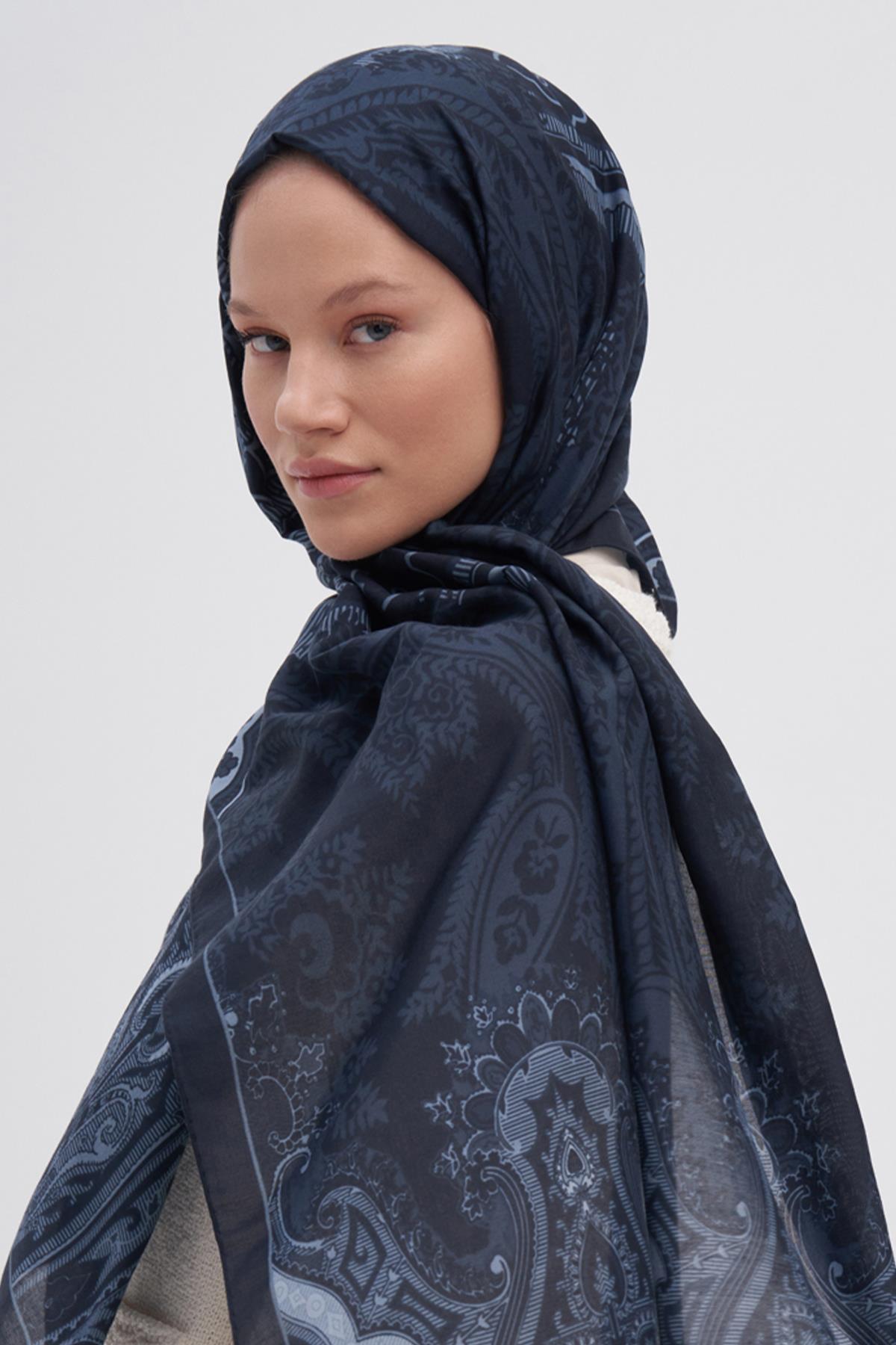 Harmony Gece Mavisi Early İpek Şal