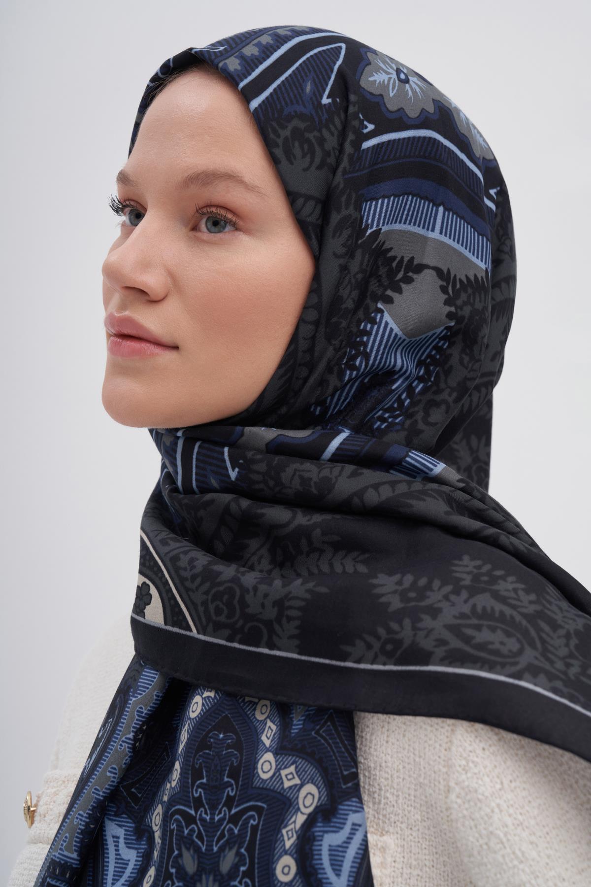 Harmony Mavi Early İpek Şal