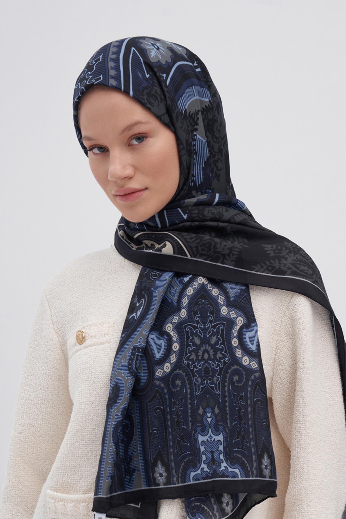 Harmony Mavi Early İpek Şal