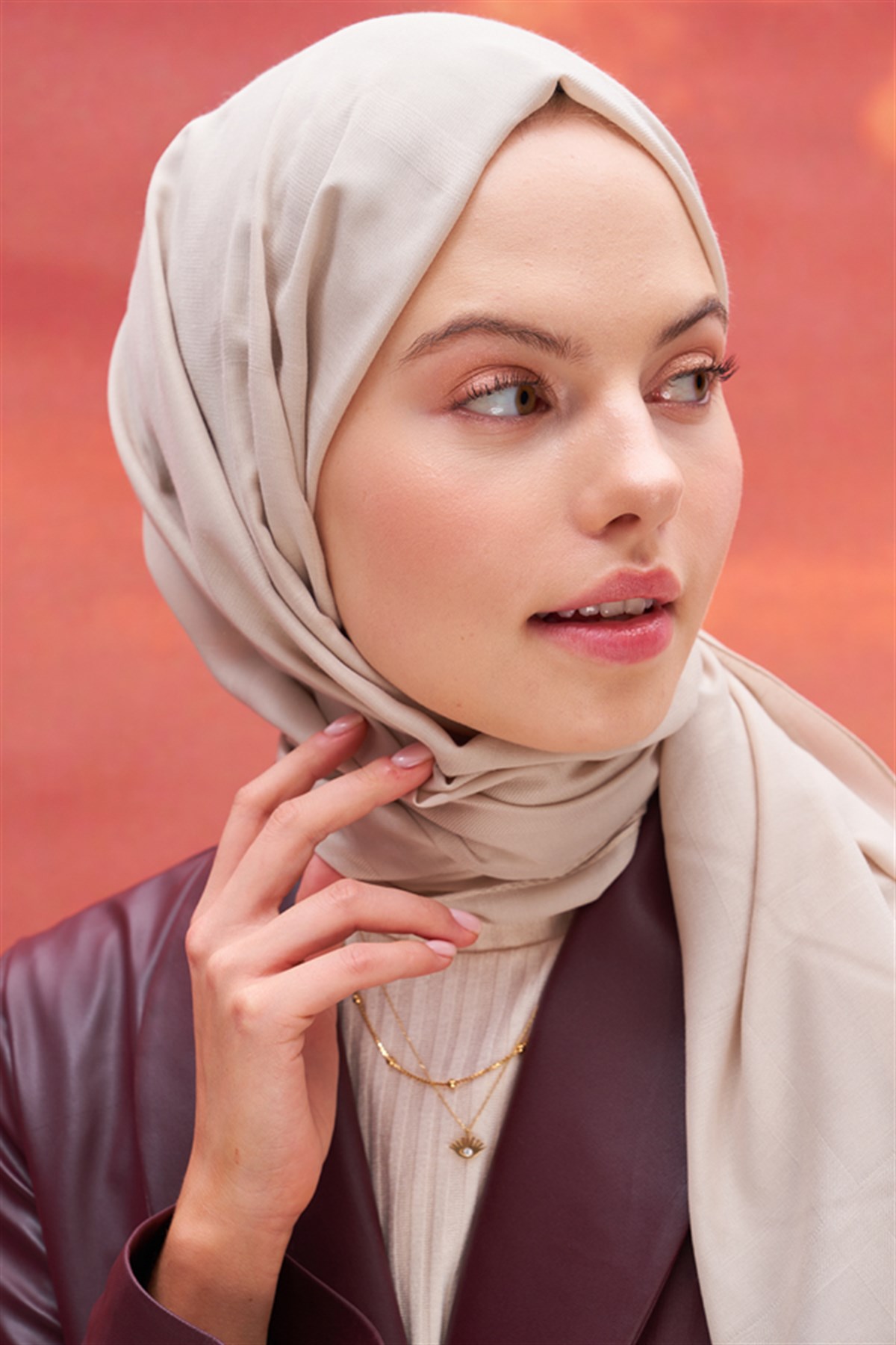 Kare Desen Modal Jakar Şal Camel