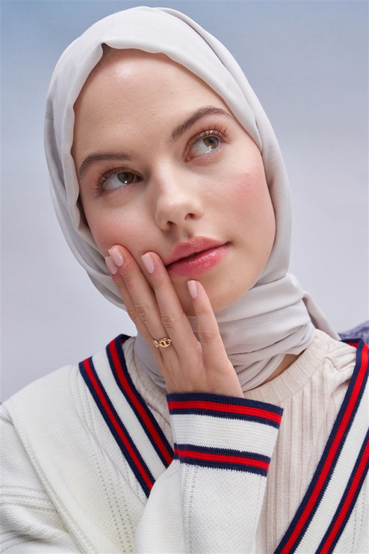 Kare Desen Modal Jakar Şal Gümüş