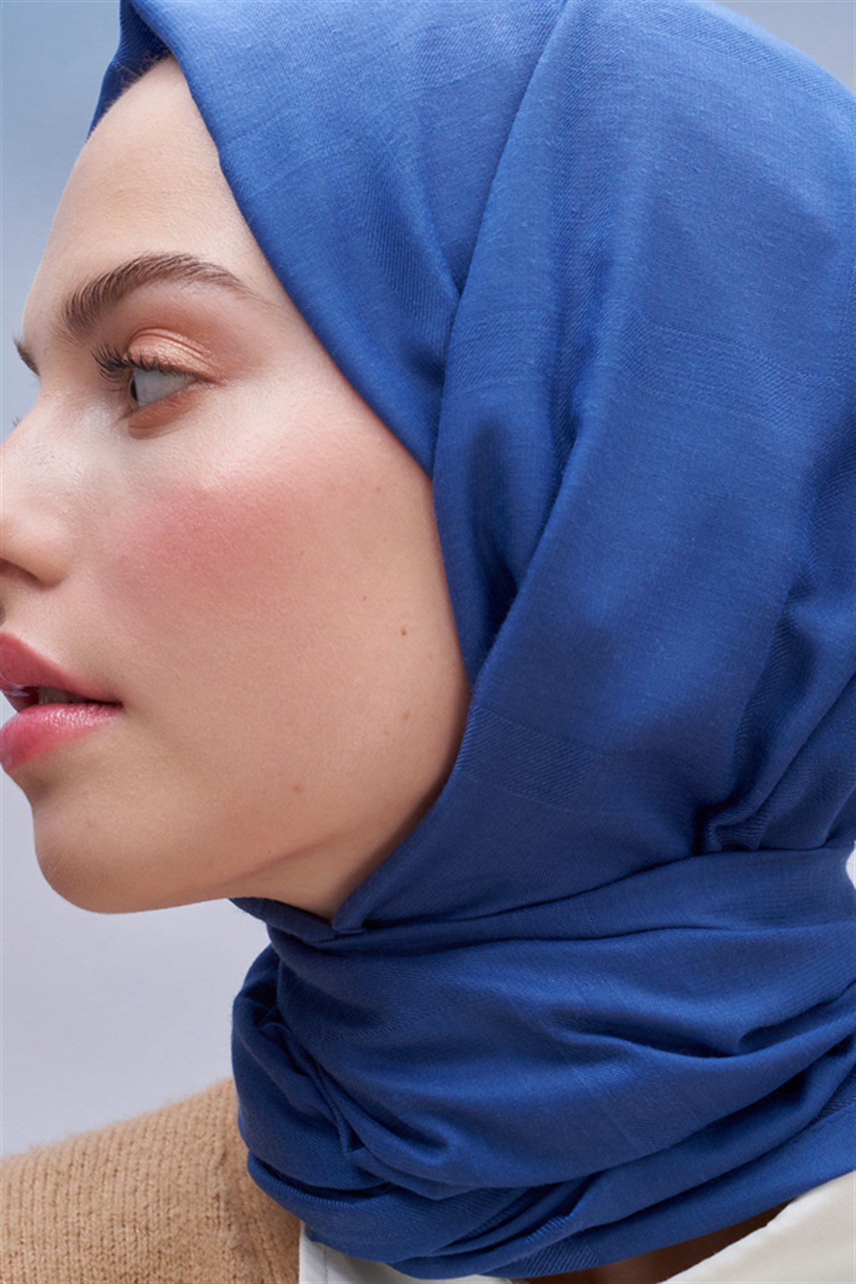 Kare Desen Modal Jakar Şal İndigo