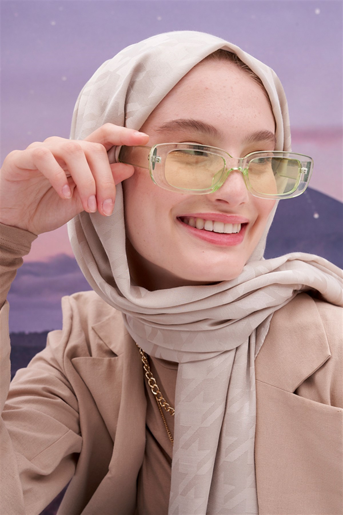Kazayağı Jakar İtalyan İpekli Şal Camel