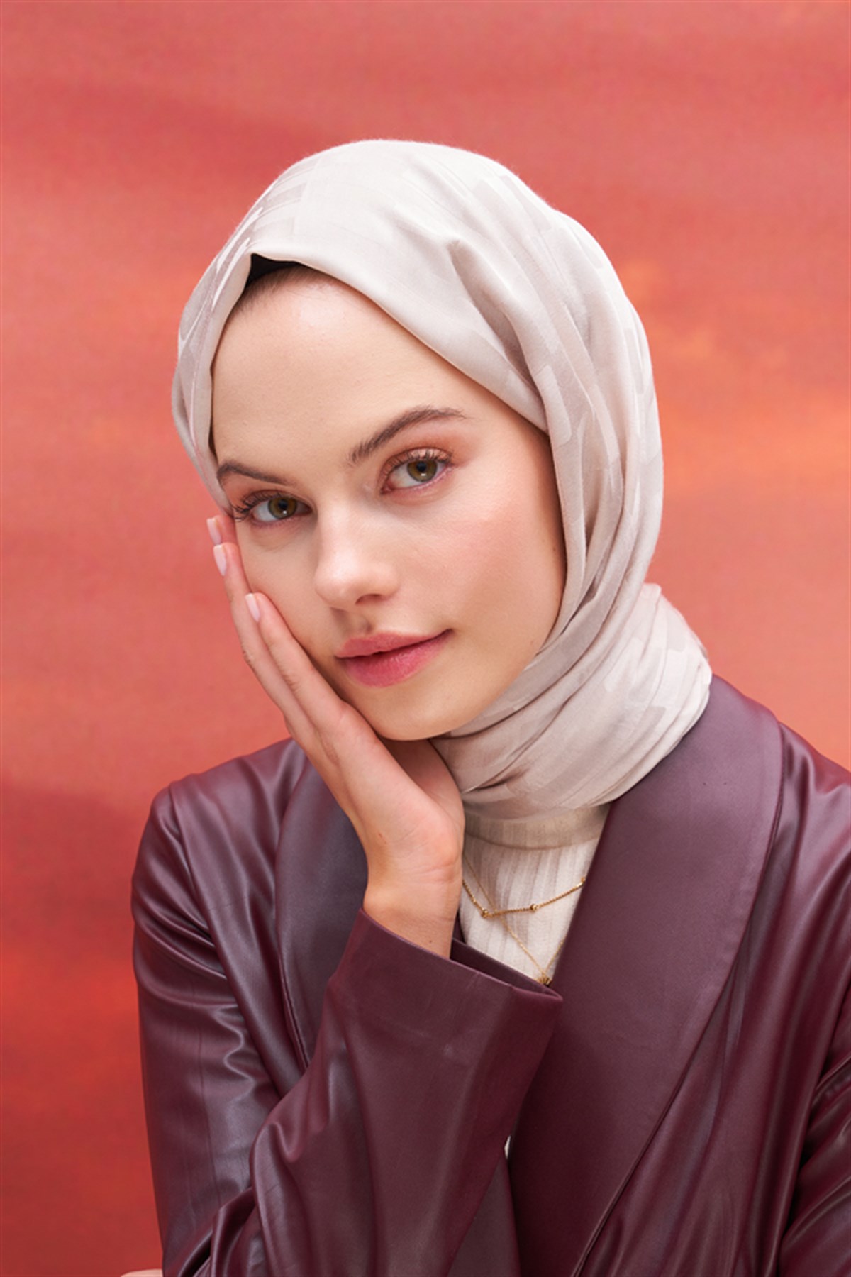 Küpçizgi Jakar İtalyan İpekli Şal Camel