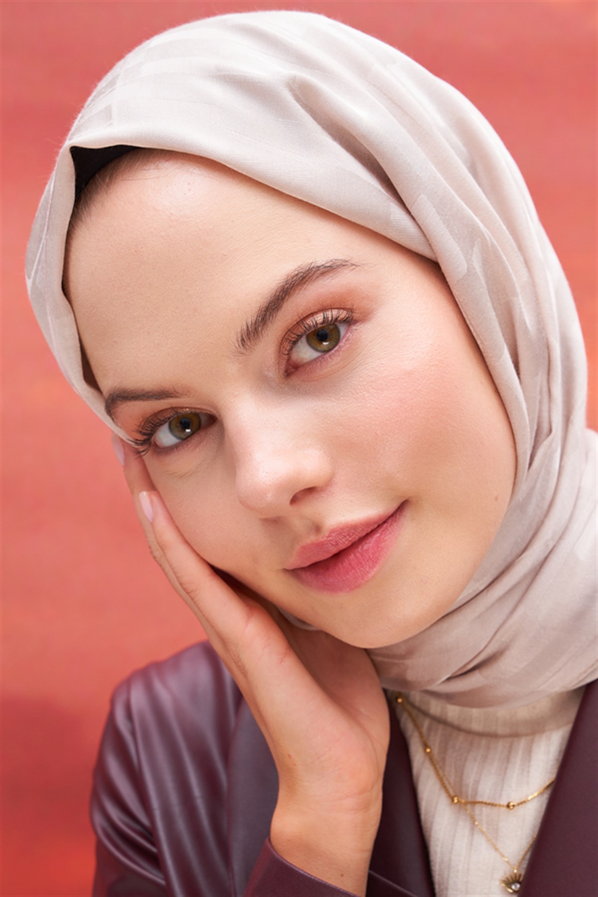 Küpçizgi Jakar İtalyan İpekli Şal Camel