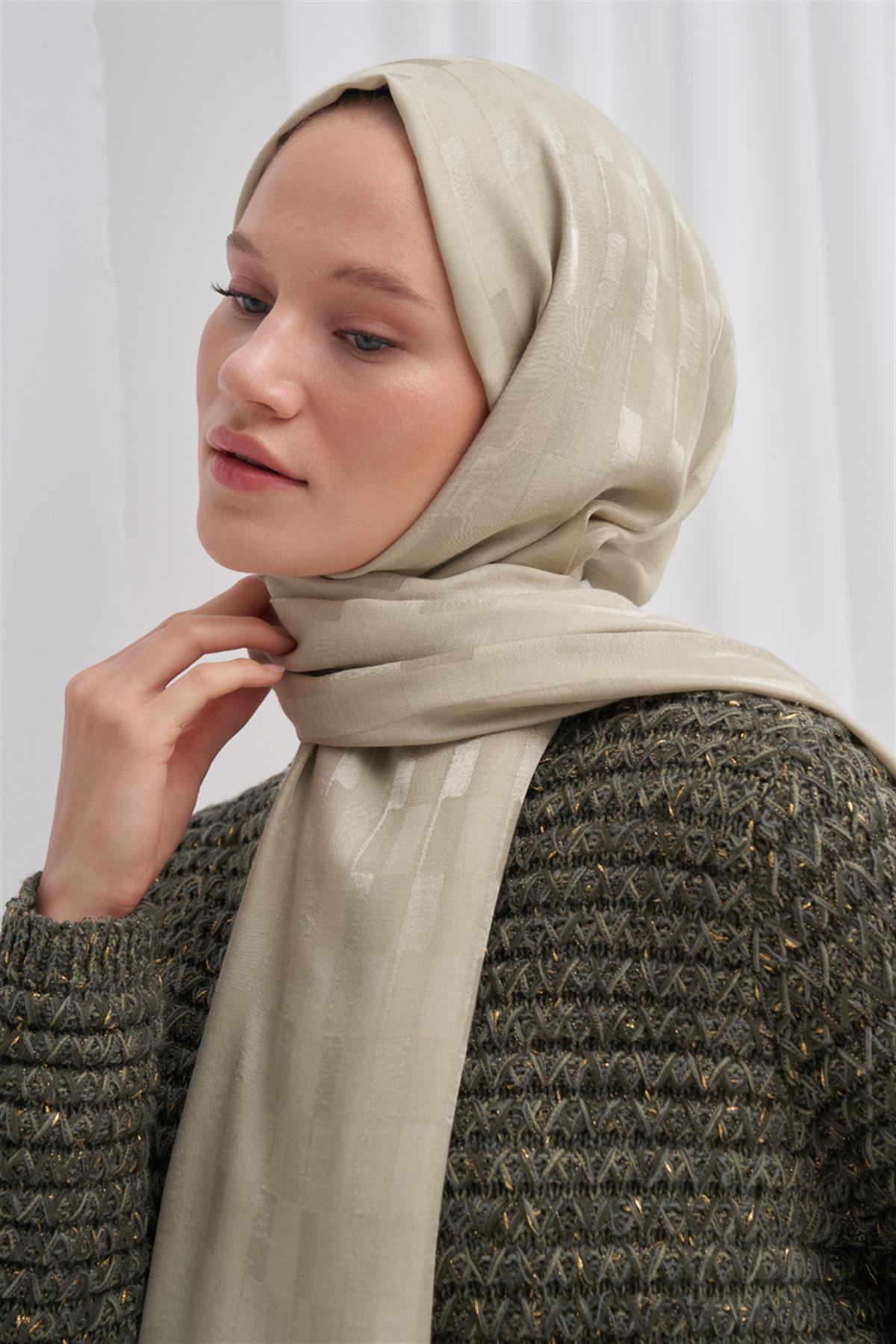 Küpçizgi Jakar İtalyan İpekli Şal Soft Yeşil