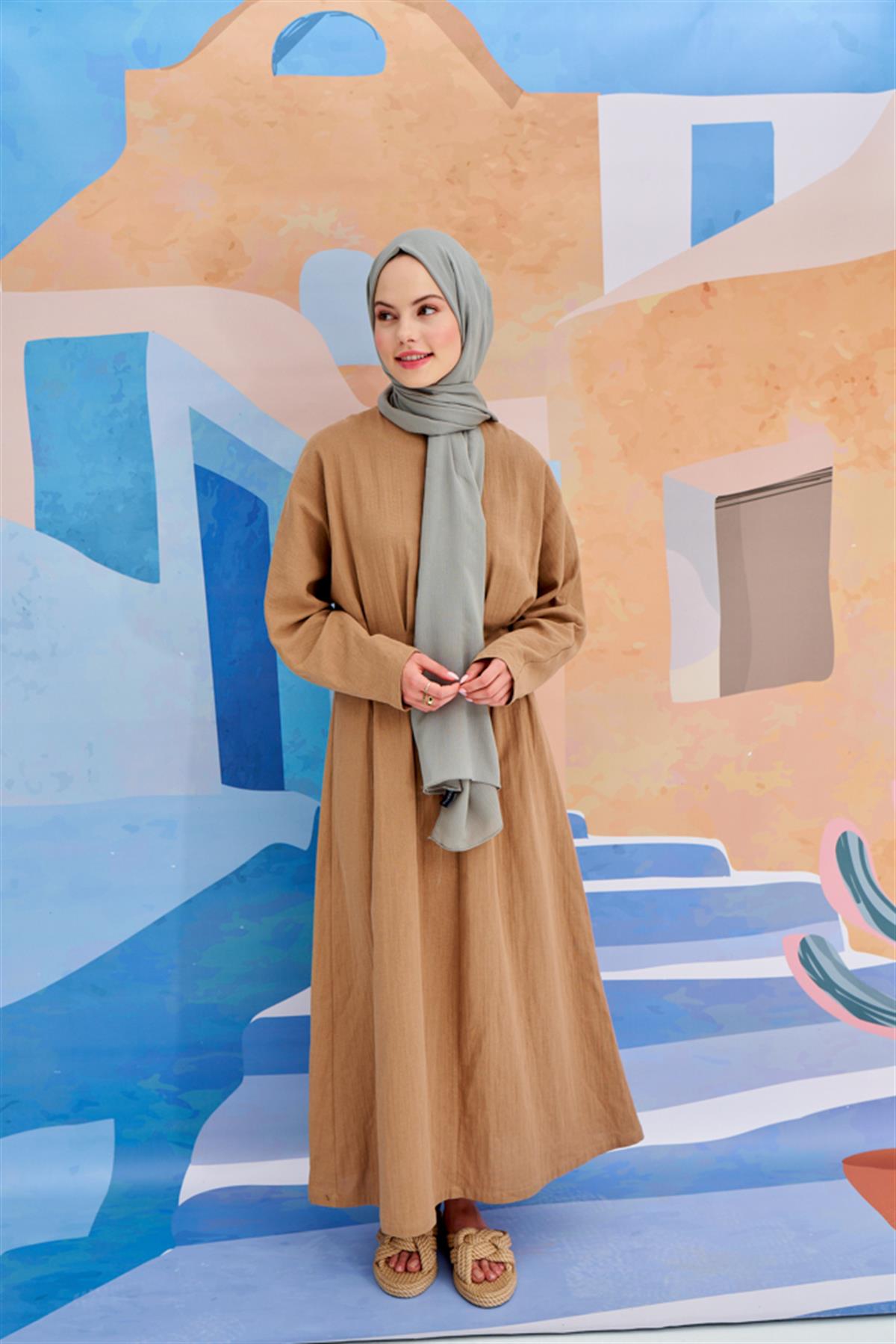 Lien Örme Şal Açık Gri