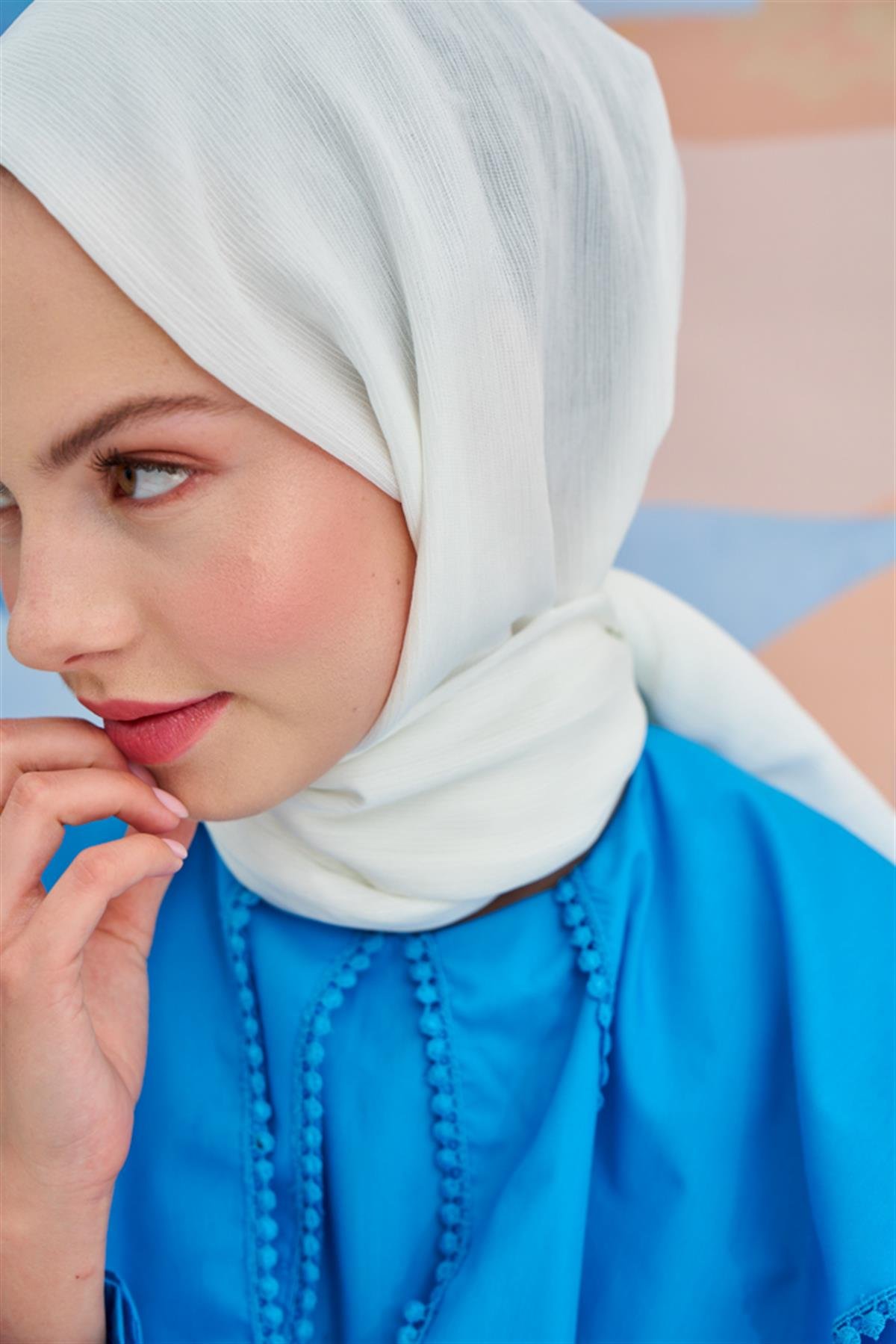 Lien Örme Şal Ekru