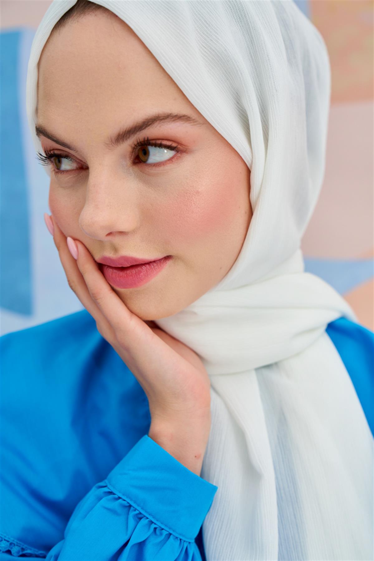 Lien Örme Şal Ekru