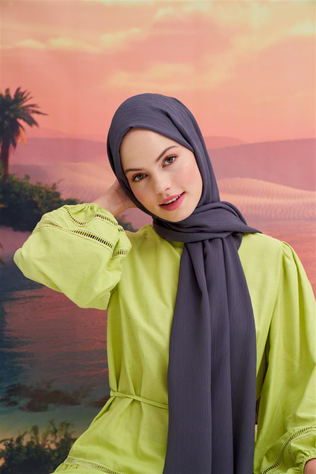 Lien Örme Şal Gri