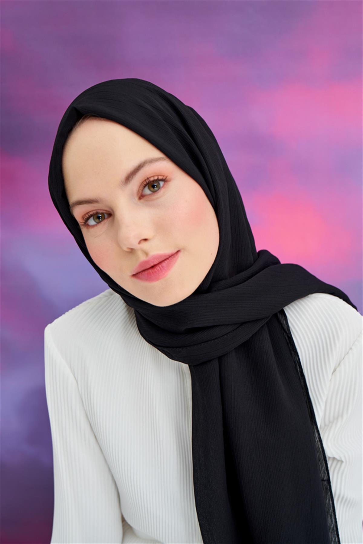 Lien Örme Şal Siyah