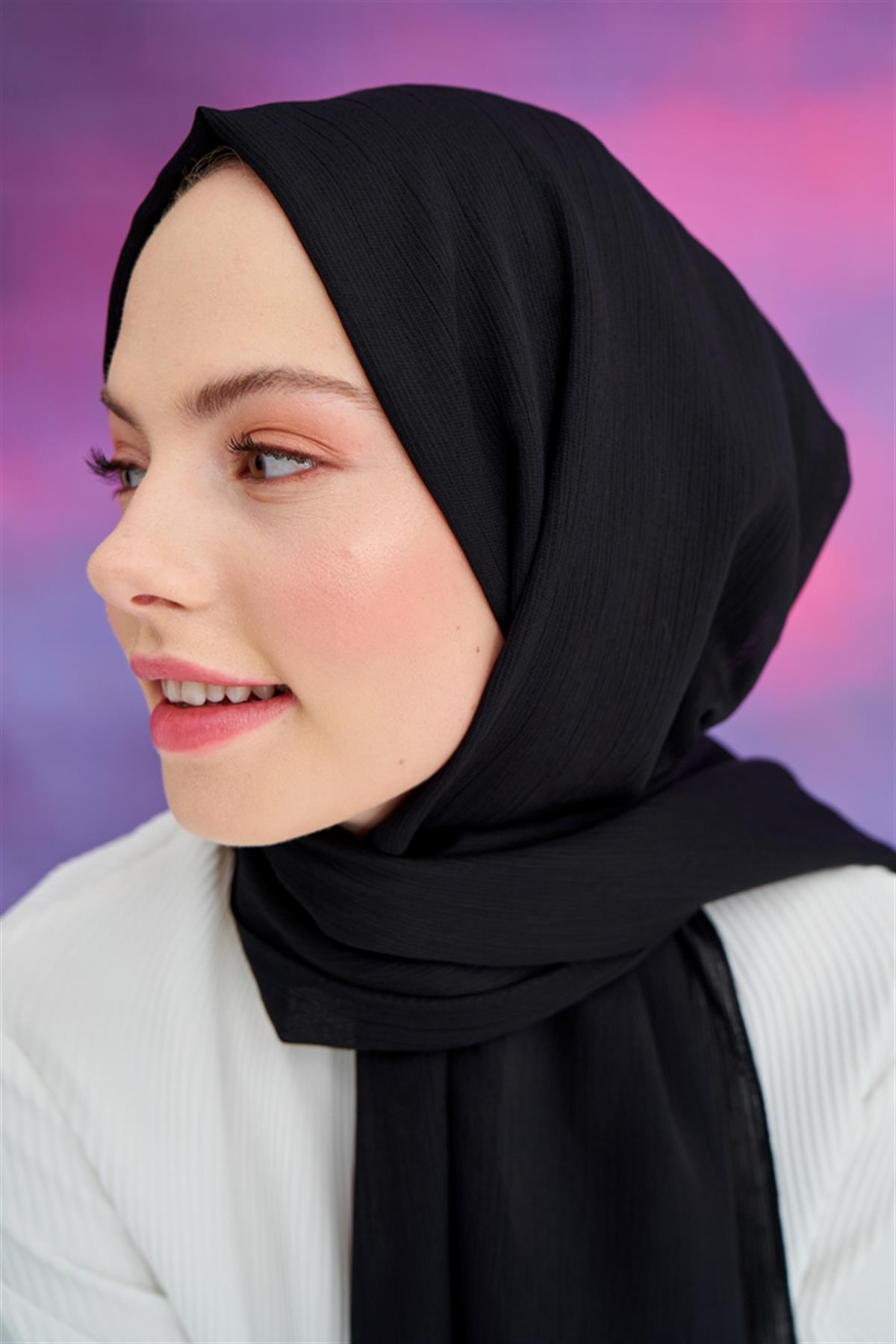 Lien Örme Şal Siyah