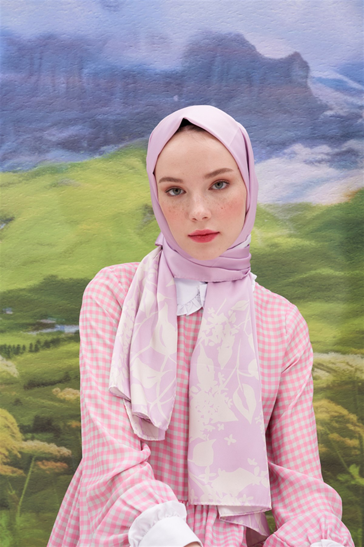 Lina Lila Twill Şal