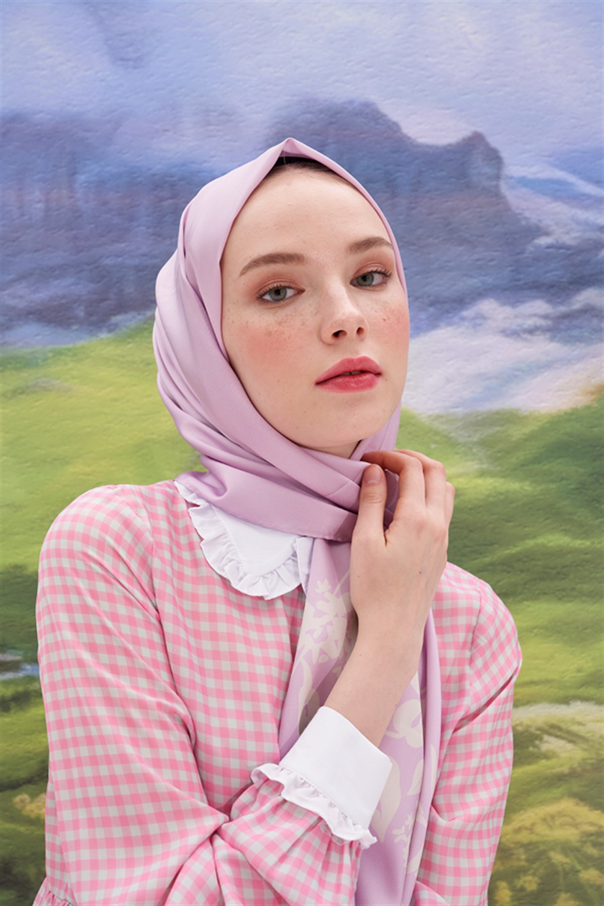 Lina Lila Twill Şal