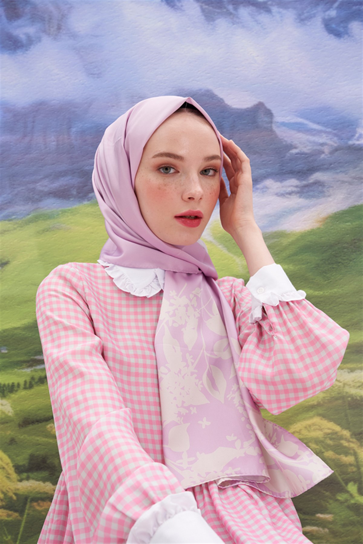 Lina Lila Twill Şal