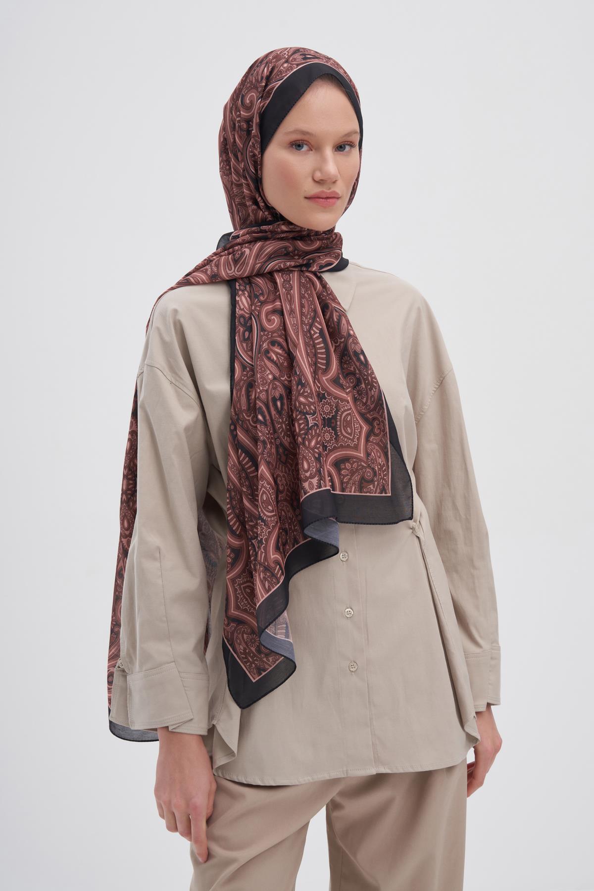 Marbella Soft Kahve Nilla Pamuklu Şal