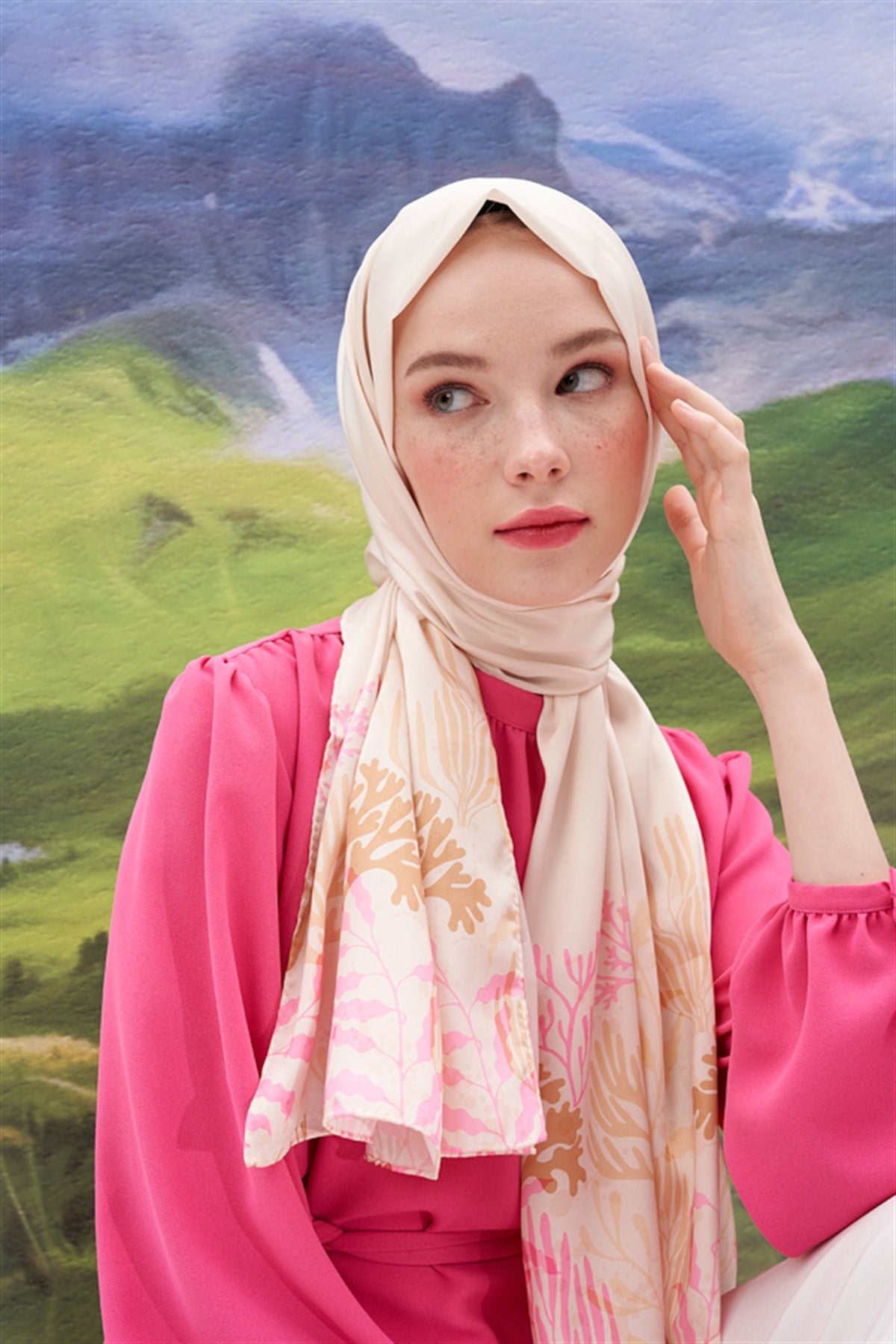 Marni Bej Twill Şal
