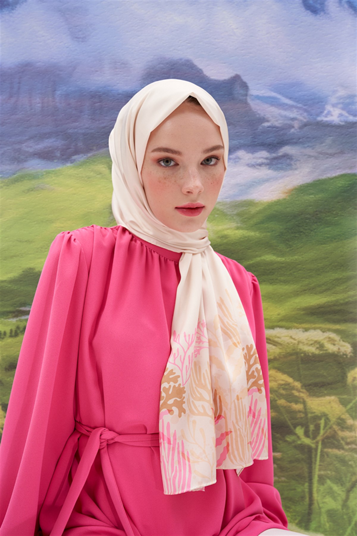Marni Bej Twill Şal
