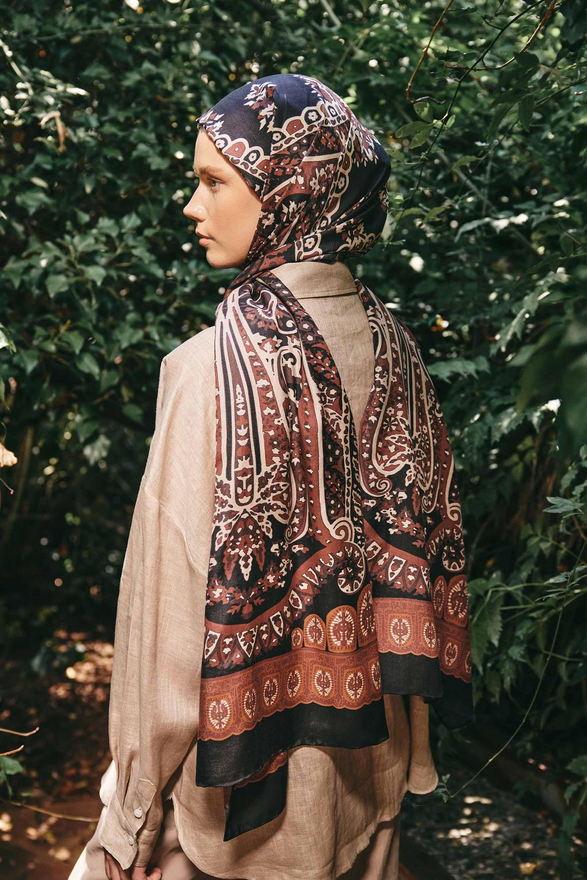 Mocha Dream Comfy İpek Şal Kahve