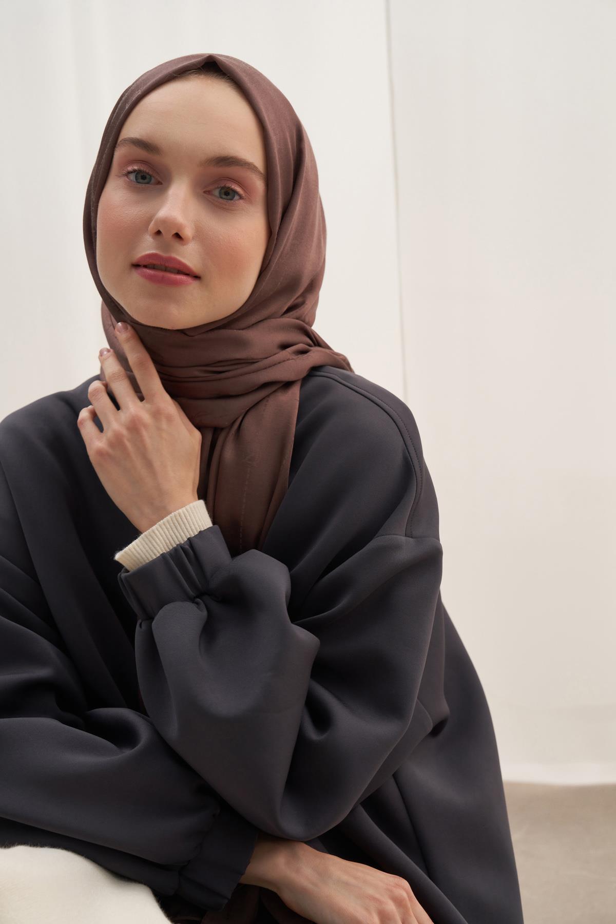 Monogram Jakar İtalyan İpekli Şal Soft Kahve