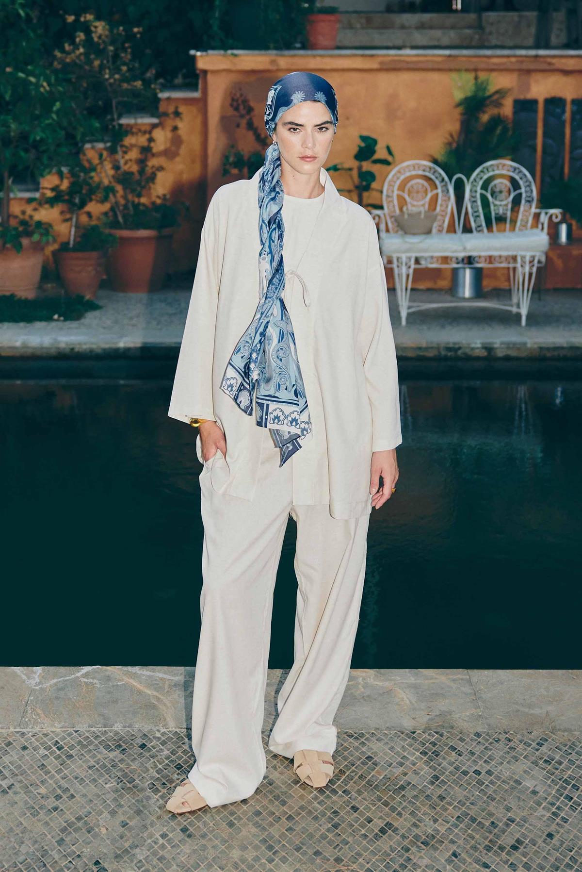 Navy Nightfall Comfy İpek Şal