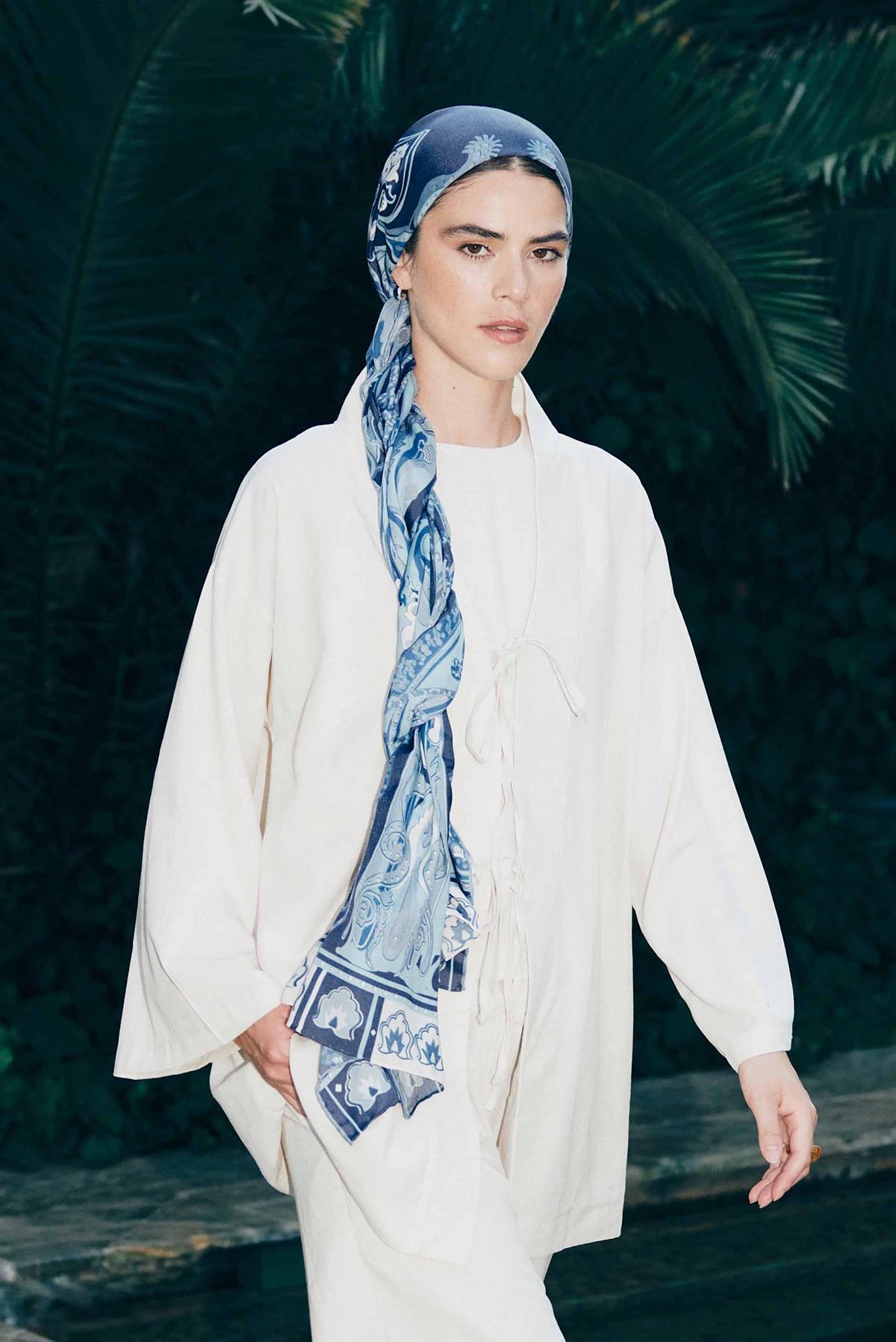 Navy Nightfall Comfy İpek Şal