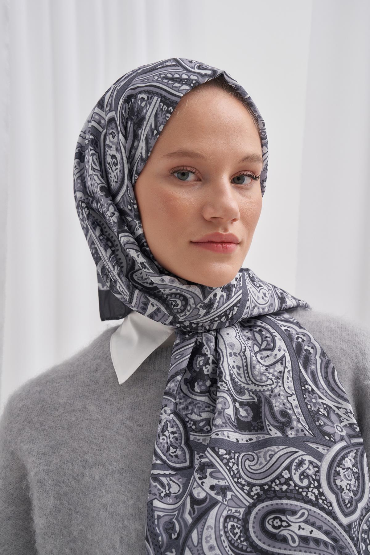 Nilla Pamuklu Şal Ephesus Gri