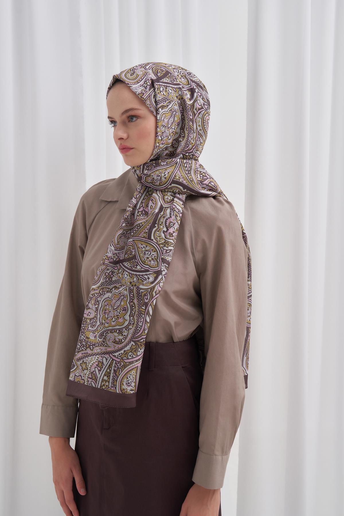 Nilla Pamuklu Şal Ephesus Kahverengi